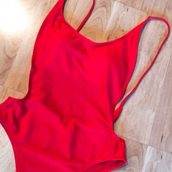 RED SUNNYCOCLOTHING SWIMSUIT ONE PIECE - Picture 5 of 6